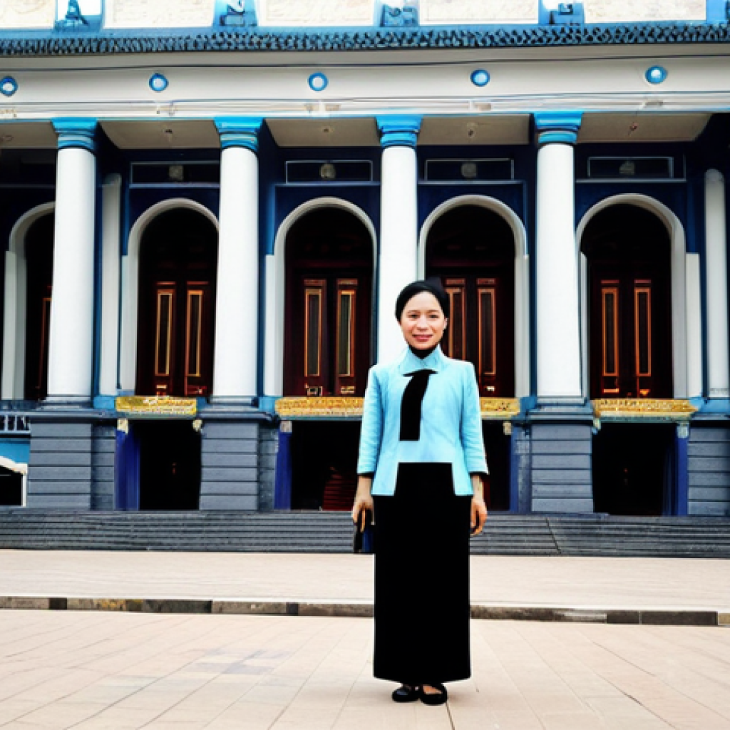 Professional Woman in Hanoi**

*   "A professional businesswoman in a modest áo dài, standing in front of the Hanoi Opera House, fully clothed, appropriate attire, safe for work, perfect anatomy, natural proportions, professional photography, high quality"

**