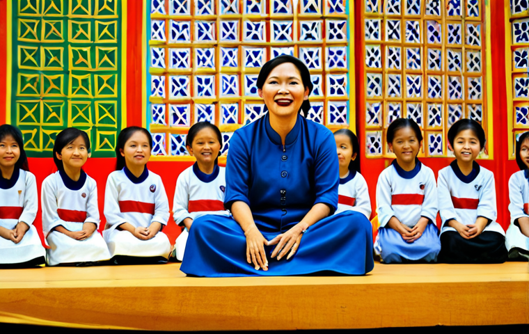 스토리텔러 실기 시험의 핵심 주제 - The Storyteller's Preparation**

A young, enthusiastic Vietnamese woman, fully clothed in ao dai, ca...