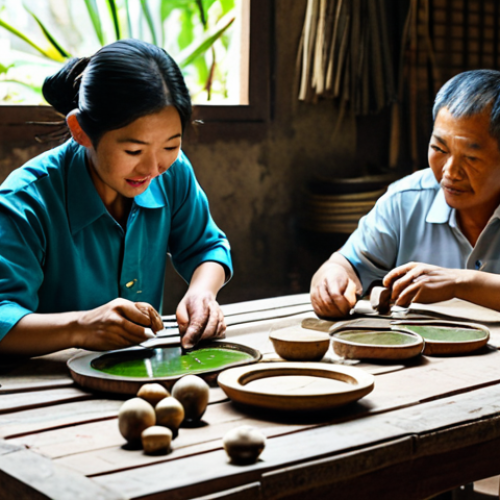 Home 15 스토리텔러 관련 자격증 비교 - **A Vietnamese artisan in a traditional workshop, crafting water puppets. Fully clothed, appropriate...
