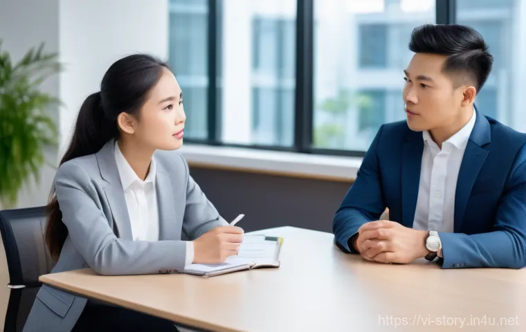스토리텔러가 배우는 필수 협상 기술 - **A focused Vietnamese professional diligently researching market trends and potential partners in a...