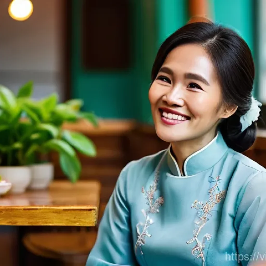 스토리텔러 자격증의 가치와 미래 전망 - **Prompt:** A heartwarming scene featuring a Vietnamese storyteller, a woman in her late 50s with ki...
