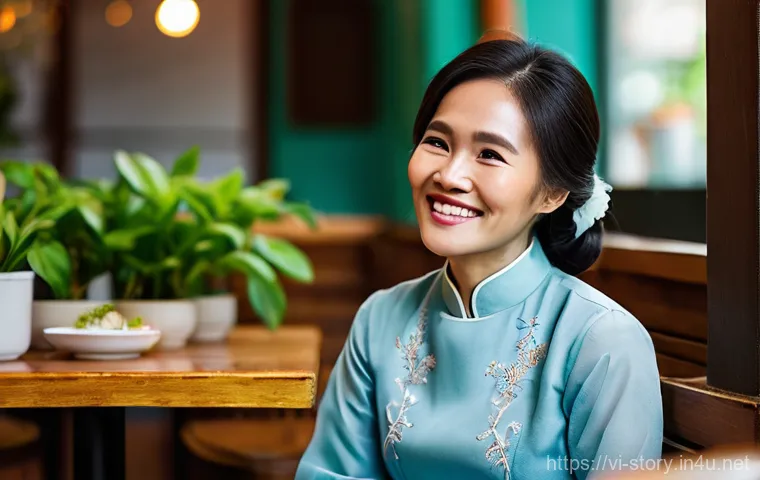 스토리텔러 자격증의 가치와 미래 전망 - **Prompt:** A heartwarming scene featuring a Vietnamese storyteller, a woman in her late 50s with ki...