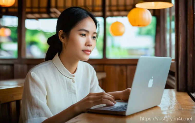스토리텔러 직무와 관련된 성공적인 스토리 제작 - **Prompt:** A young Vietnamese woman in her late 20s, with a thoughtful expression, sitting at a rus...