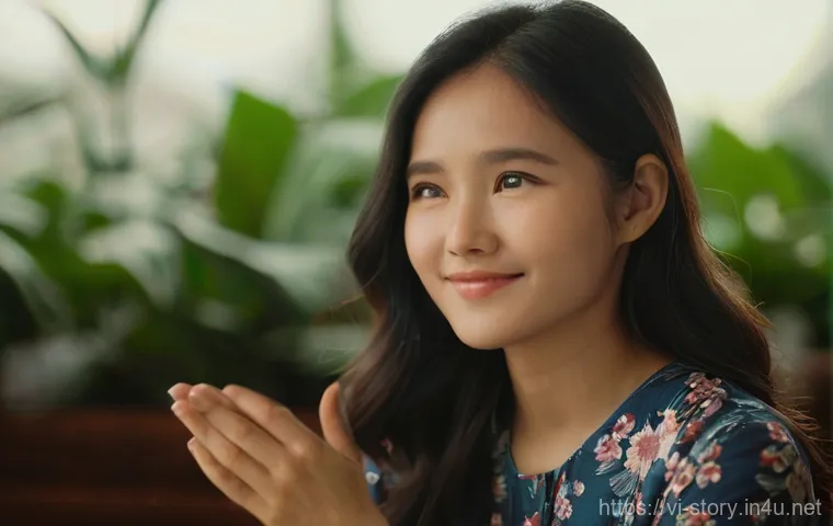 스토리텔러 직무에서의 스토리 제작 능력 향상 방법과 사례 분석과 연구 - **Prompt:** A young Vietnamese woman with long, dark hair gently tucked behind her ears, is seated c...